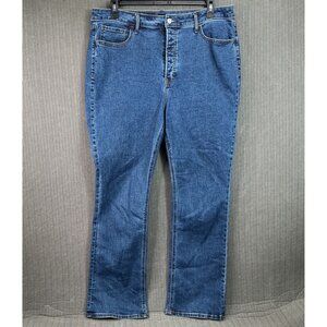Old Navy Womens Size 16 Blue Extra High-Rise Boot-Cut Jeans Denim Button Fly